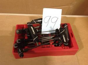 lot 99 image: Husky SAEMetric T-Handle Hex Key Set (14-Piece) in good condition