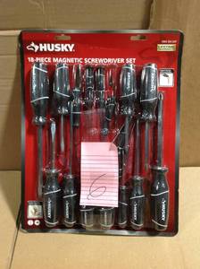 lot 6 image: Husky Magnetic Hand Tool Screwdriver Set (18-Piece, in good condition