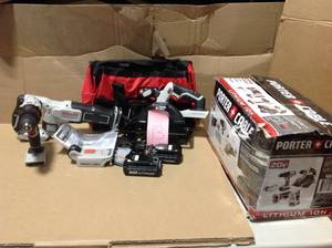 lot 13 image: PORTER-CABLE 4-Tool 20-Volt Max Power Tool Combo Kit with Soft Case (Charger Included and 2-Batteries Included) in good condition
