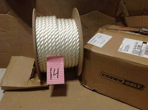 lot 14 image: 34 in. x 150 ft. Nylon Twist Rope, White in good condition