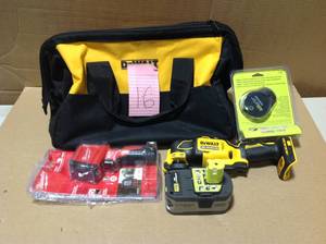 lot 16 image: MIX LOT OF RYOBI Air Grip Compact Laser Level & MISC. TOOLS in good condition