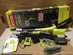 lot 20 image: 10 in. 40-Volt Lithium-Ion Cordless Battery Pole Saw 2.0 Ah Battery and Charger Included in good condition