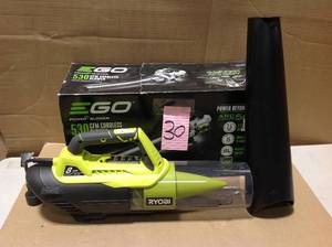 lot 30 image: 110 MPH 530 CFM 56V Lithium-Ion Cordless Variable-Speed Turbo Electric Blower, 2.5 Ah Battery and Charger Included in good condition