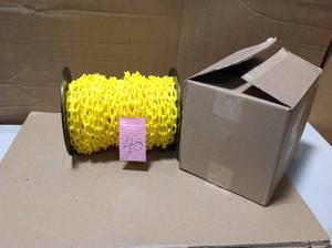 lot 40 image: Mr. Chain 1.5 in. (#6, 38 mm) x 200 ft. Reel Yellow Plastic Chain in good condition