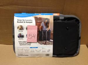 lot 54 image: 13.25 x 18.5 CharcoalBlack  Collapsible Laundry Bin in good condition