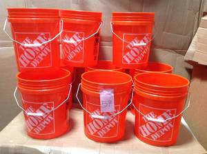 lot 57 image: LOT WITH The Home Depot 5 Gal. Homer Bucket in good condition