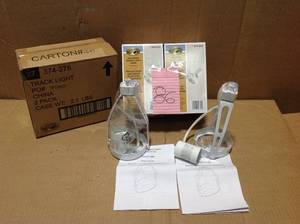 lot 86 image: Hampton Bay Track Lighting PAR30 75W Perforated Double Arm Gimbal Fixture EC934W in good condition