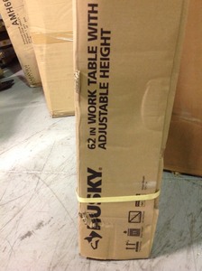 lot 110 image: Husky 62 in. Adjustable Height Work Bench Table not used