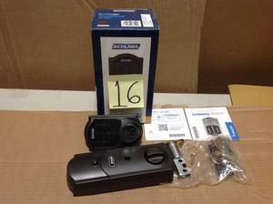 lot 16 image: Schlage Camelot Aged Bronze Connect Smart Door Lock with Alarm