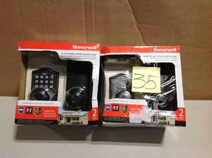 lot 35 image: Honeywell Oil Rubbed Bronze Keypad Electronic Knob Entry Door Lock