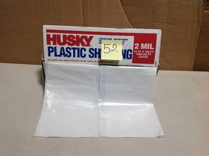 lot 52 image: HUSKY 10 ft. x 100 ft. Clear 2 mil. Plastic Sheeting