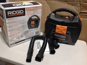 lot 55 image: RIDGID 3 Gal. 18-Volt Cordless Handheld WetDry Shop Vacuum (Tool Only)