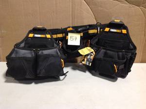 lot 57 image: TOUGHBUILT 23 in. Builder Tool Belt Set, Black