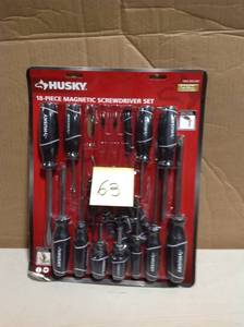 lot 63 image: Husky Magnetic Hand Tool Screwdriver Set (18-Piece