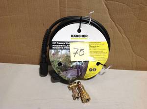 lot 75 image: Karcher 25 ft. Pressure Washer Hose with Quick-Connect and M22 Adapters