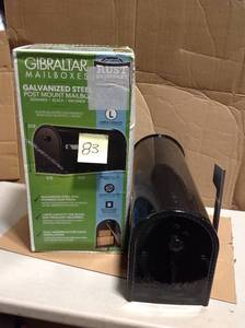 lot 83 image: Gibraltar Mailboxes Edwards Gibraltar Mailboxes Edwards Large, Steel, Post Mount Mailbox, Black