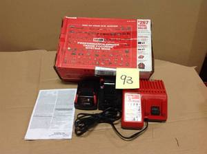lot 93 image: Milwaukee M18 18-Volt Lithium-Ion Starter Kit with One 5.0 Ah and One 2.0 Ah Battery and Charger