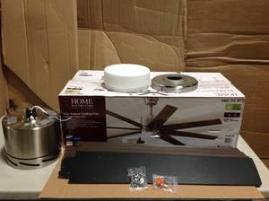 lot 97 image: Home Decorators Collection 51708 60 in. Zolman Pike LED DC Brushed Nickel Ceiling Fan with Remote
