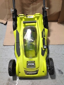 lot 113 image: RYOBI 20 in. 40-Volt Brushless Lithium-Ion Cordless Battery Walk Behind Push Lawn Mower Tool Only  BatteryCharger Are not Included