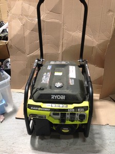 lot 115 image: RYOBI 6,500-Watt Recoil Start Gasoline Powered Portable Generator with CO Shutdown Sensor in working conditions