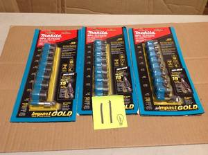 lot 11 image: MAKITA B-34833 IMPACT GOLD 9 PC. DRIVE SAE SOCKET SET W SOCKET ADAPTER