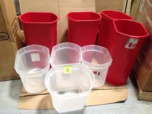 lot 13 image: Homz Holiday 30 in. Vertical Gift Wrap Storage Container, Set of 2