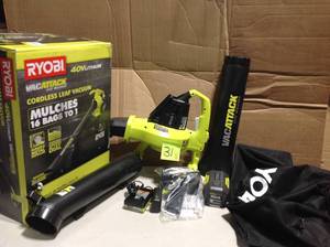 lot 31 image: 40-Volt Lithium-Ion Cordless Leaf VacuumMulcher with 4.0 Ah Battery and Charger Included