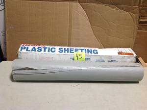lot 45 image: Husky 6 mL Polyethylene Opaque Plastic Sheeting, 10 x 50