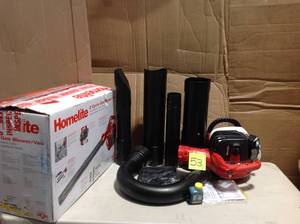 lot 53 image: Homelite 150 MPH 400 CFM 26cc Gas  Handheld Blower Vacuum