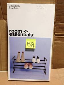 lot 58 image: 2 Tier Expandable Shoe Rack Gunmetal 2 Tier Expandable Shoe Rack Gunmetal