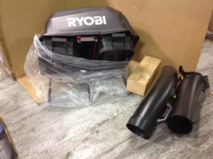 lot 113 image: RYOBI 38in. Bagger for RYOBI Riding Lawn Mower not used