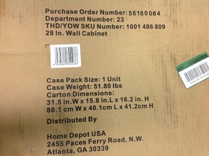 lot 114 image: Husky 29 in. H Husky 29 in. H x 28 in. W x 12 in. D Steel Garage Wall Cabinetx 28 in. W x 12 in. D Steel Garage Wall Cabinet NOT USED