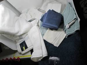 Lot of towels washcloths and bath m...