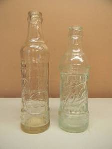 lot 11 image: RARE AWESOME - ANTIQUE PRE PROHIBITION BLATZ BEER GLASS BOTTLES - 1 7 12oz 1 7oz - EMBOSSED FRONT & BACK  - BOTH VERY NICE - SEE PICTURES