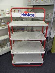 lot 16 image: VINTAGE OLD SCHOOL METAL HOSTESS SNACKS STORE DISPLAY RACK, FOLDS UP - AWESOME PIECE - SEE PICTURES
