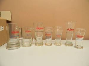 lot 20 image: VINTAGE HAMMS BEER GLASSES - SEE PICTURES
