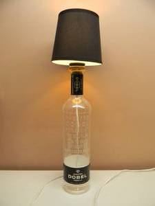 lot 36 image: CUSTOM MADE DOBEL TEQUILA EMBOSSED BOTTLE LAMP - VERY COOL PIECE - NICE - APPROX 32 - SEE PICTURES