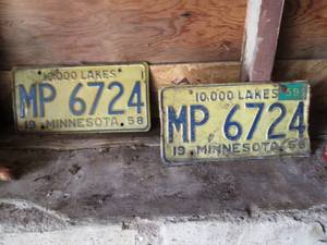 1958 License plates...