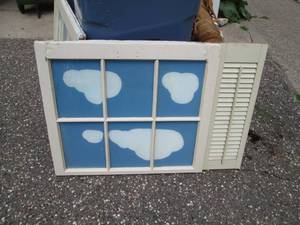 Antique wood windows and shutters