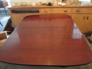 Antique drop leaf table, 4 matching...