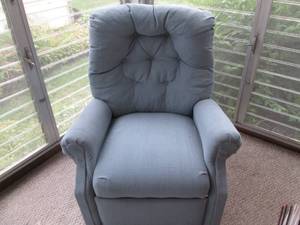 Blue recliner...