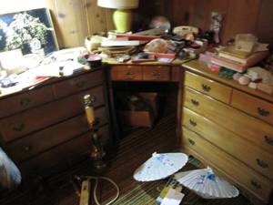 L shaped wood desk, desk only, item...