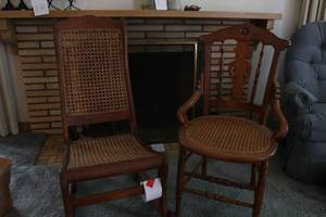2 Antique wicker chairs...