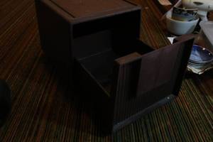 Plastic file cabinet and boombox