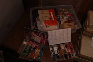 Embroidery floss, needlepoint, and crossstitch supplies