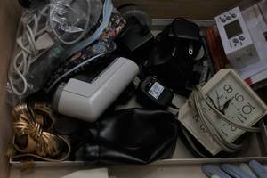 Clocks, electronics, cords and more...