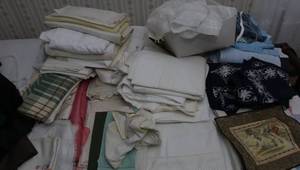 Fancy linens, embroidery, and tablecloths