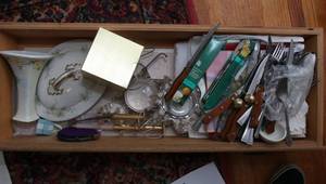 Silverware, linens and collectibles...