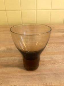 Set of vintage brown liqueur glasse...