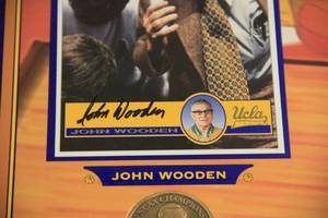 Sealed John Wooden and Bill Walton Autograph Display